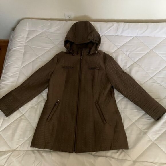 DAWN LEVY Dark Olive Coat, Size XL - Picture 5 of 9